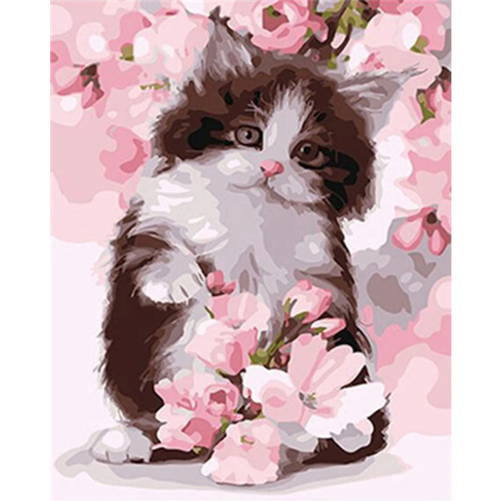 

CROSS lang Painting By Numbers Animals Cat Acrylic Drawing Canvas Oil Colorful By Numbers For Adults Home Decoration Gift