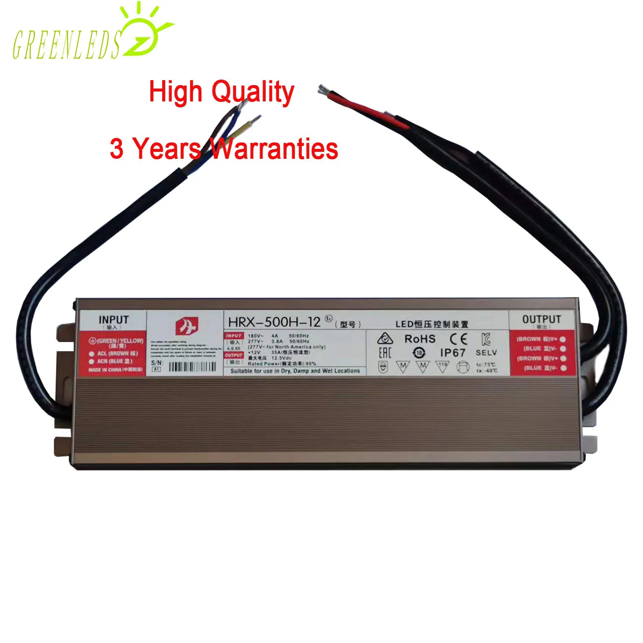 LED IP67 Waterproof 400W/500W/600W Power Supply Output DC12V/DC24V Input Voltage AC170-250V With High Quality 3 Years Warranties | Освещение