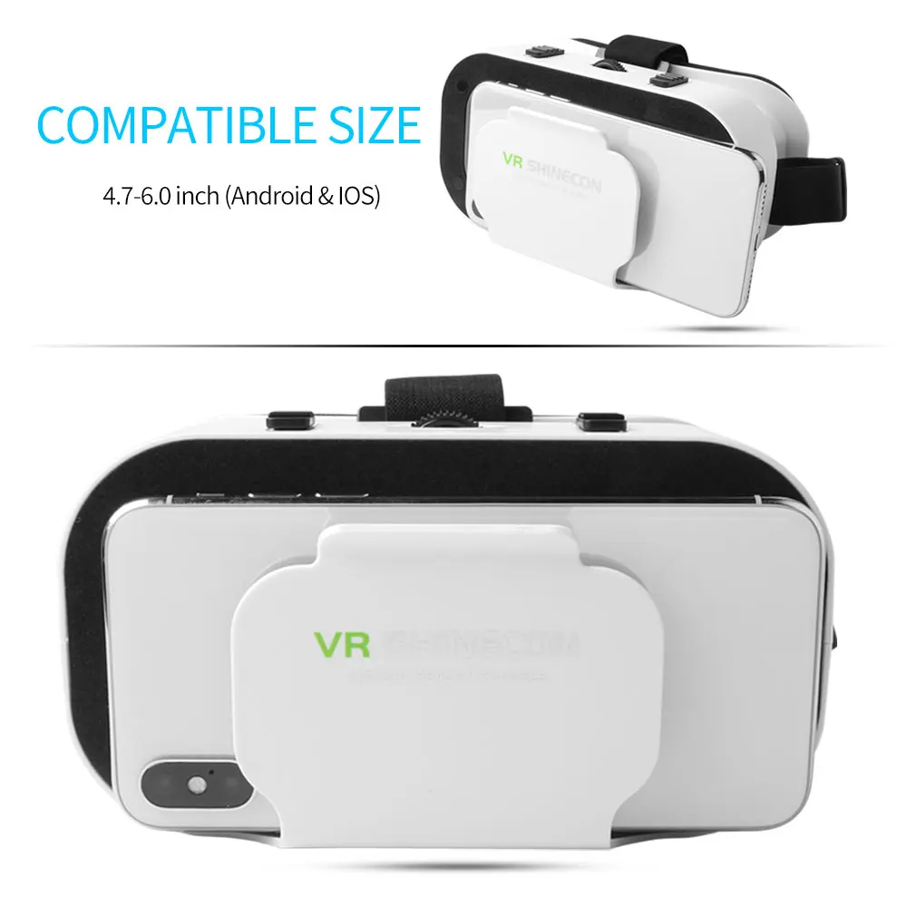 5.0 VR Virtual Glasses Reality 3D Smartphone Box Stereo Headset Helmet For IOS Android Rocker Googles Mini | Электроника