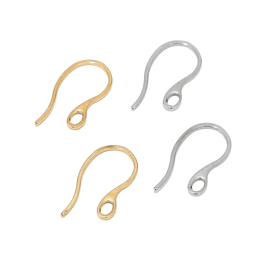 Застежки для сережек из нержавеющей стали золотого/серебряного тона 18x11 мм с