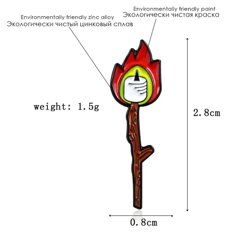 

Badge Torch Brooch Matches Torches Brooches Exquisite Cartoon Backpacks Badge Pin Cowboy Coats Brooches Accessories Gifts