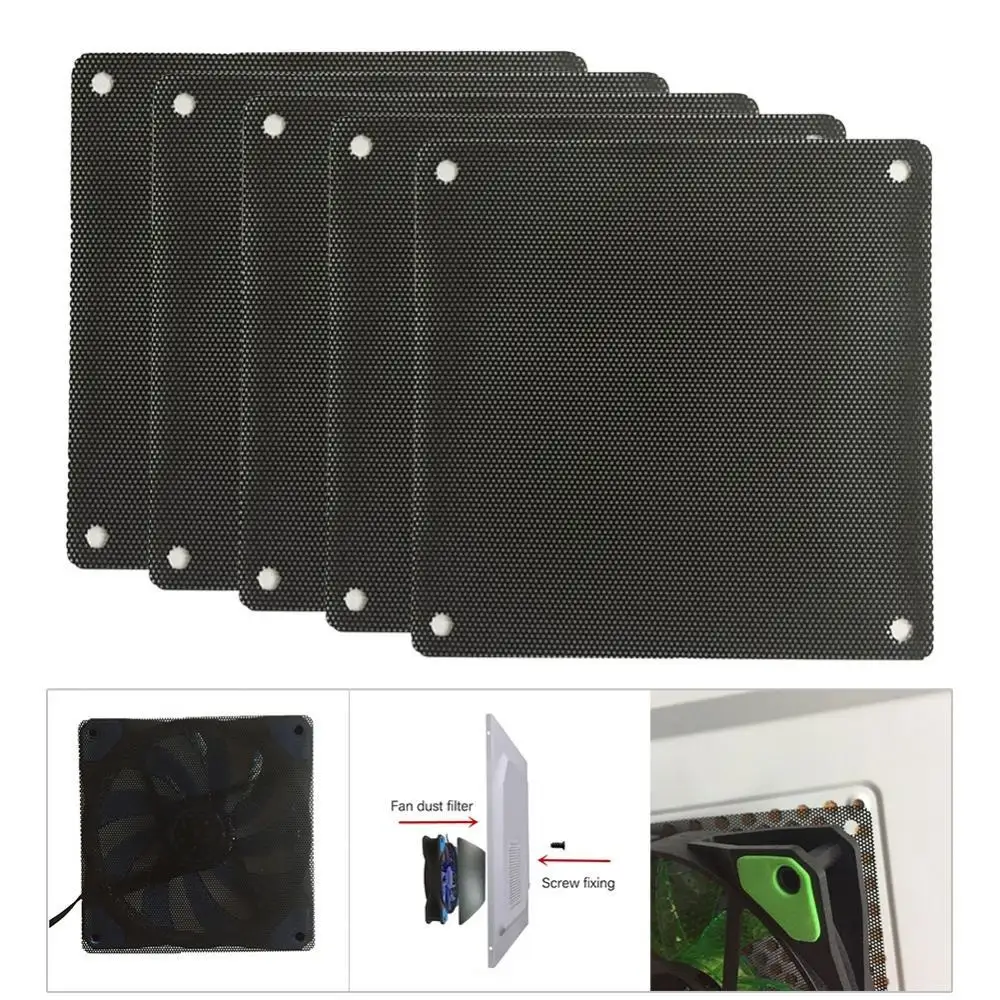 

5Pcs Dustproof PC Desktop Computer Case Cooler Fan Dust Filter Mesh Case Cover