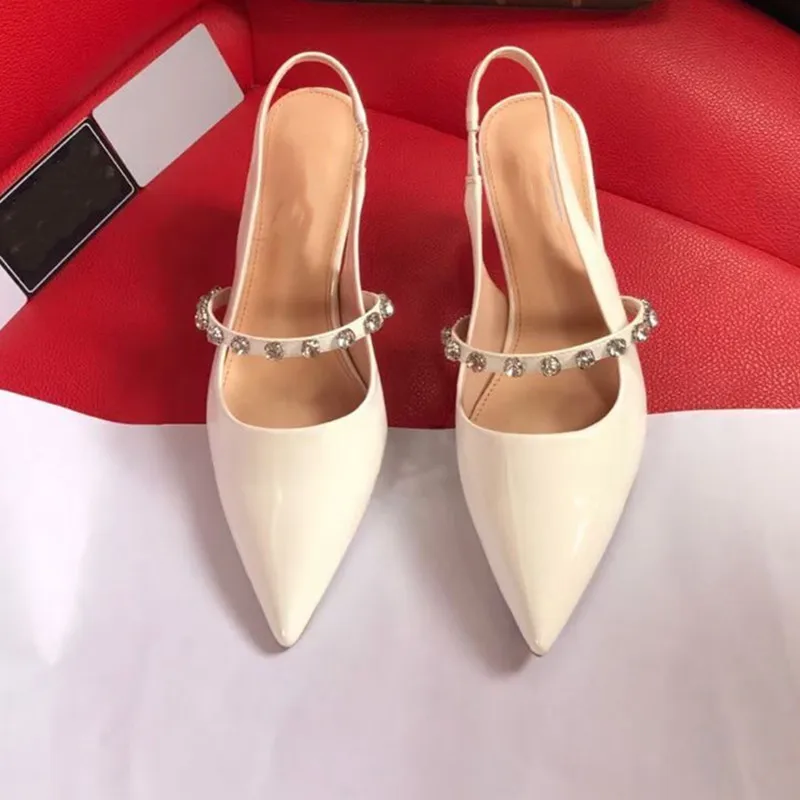 

Baotou Sandals Women's 2021 Spring and Summer New Style Rhinestone Pointed Stiletto Buckle Strap Ladies High-heeled Sandals