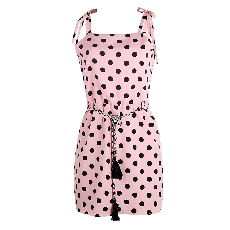 Женское летнее платье мини Sehatle розовое повседневное облегающее для детей и