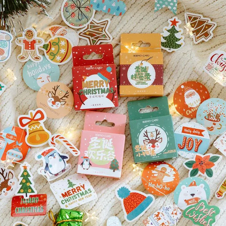 Новое поступление 45 шт./упак. Kawaii Рождественская наклейки фестиваль Санта Клаус