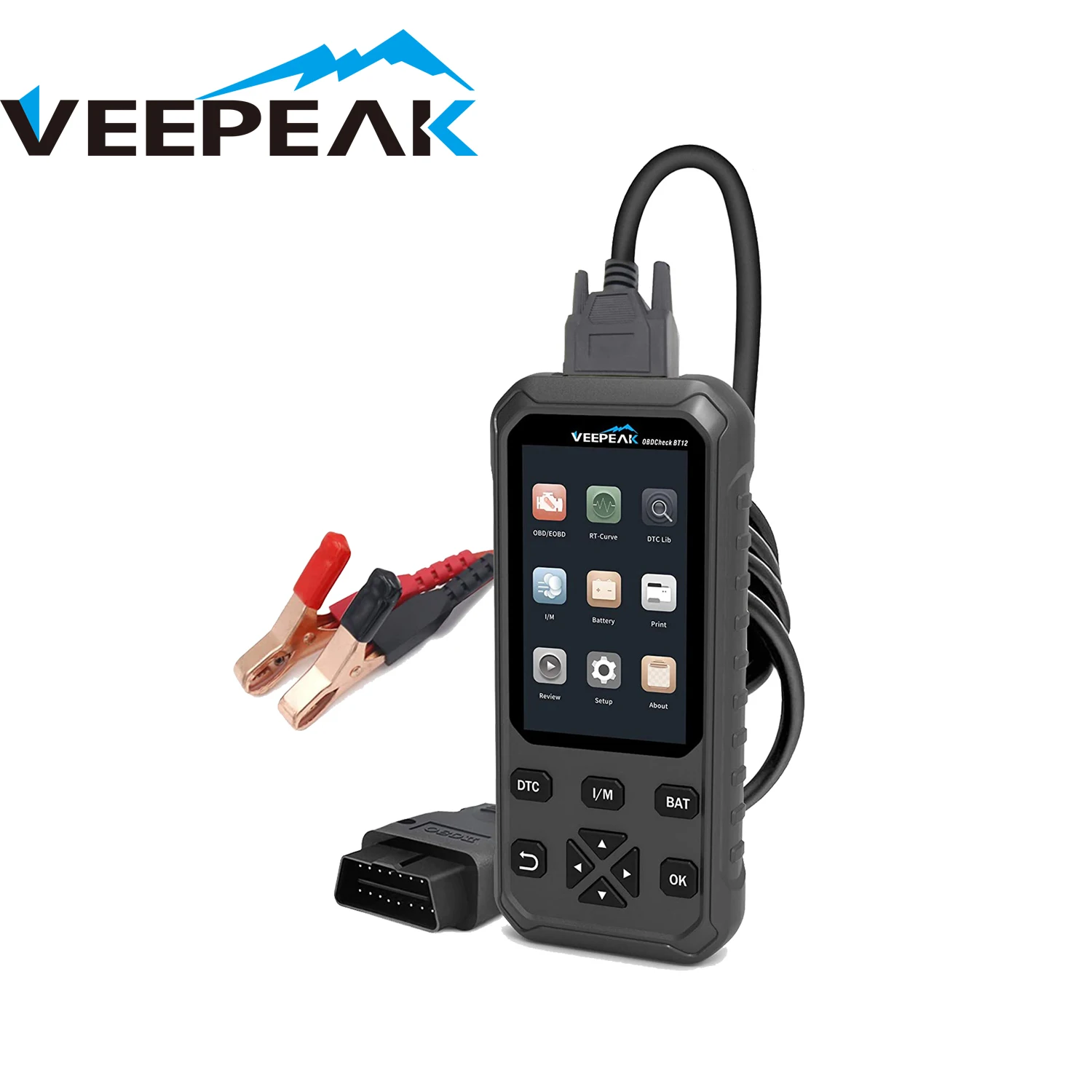 Veepeak OBD2 Scanner with 12V Battery Tester, Check Engine Code Reader Auto Scan , 2 in 1 Car OBD II Diagnostic Tool