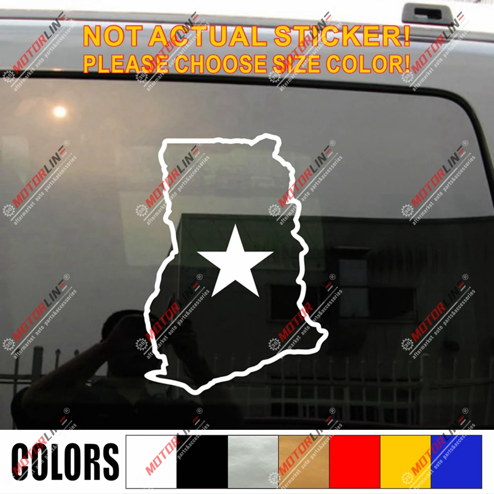 Гана карта контур звезда ганский Наклейка Стикер автомобиля винил выбор размер
