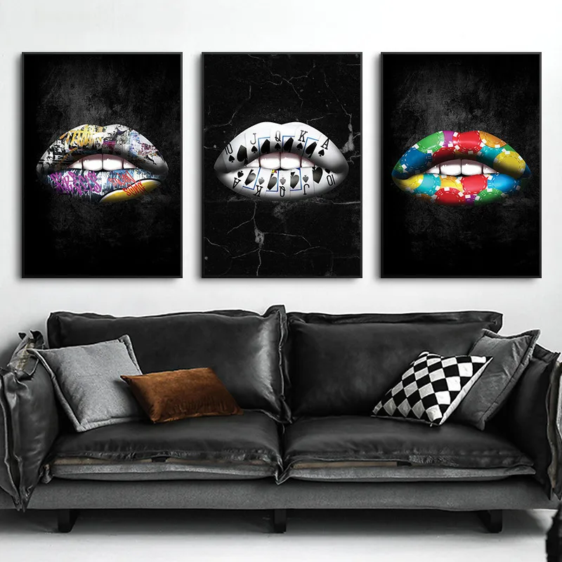 

Sexy Gold Lips Mouth Wall Painting Nordic Poster and Print on Canvas Wall Art Picture for Living Room Decoration Home Decor