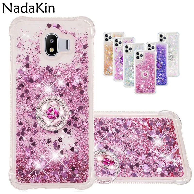 Мягкий защитный чехол с жидкими блестками изображением песок противоударный