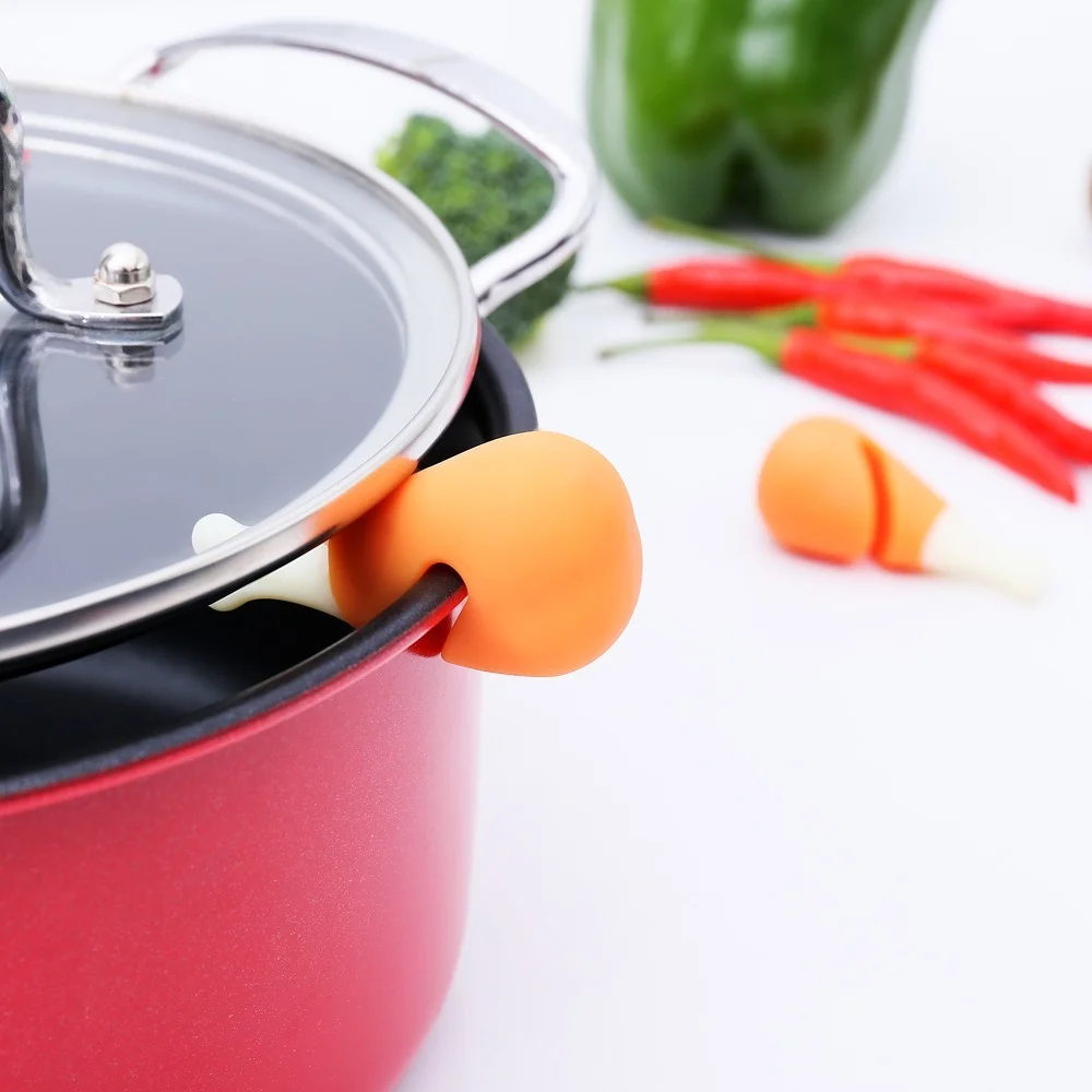 

Крышка для кастрюли в форме куриных ножек, силиконовая крышка для кастрюли с защитой от перелива, зажим для крышки кастрюли с рассеиванием т...
