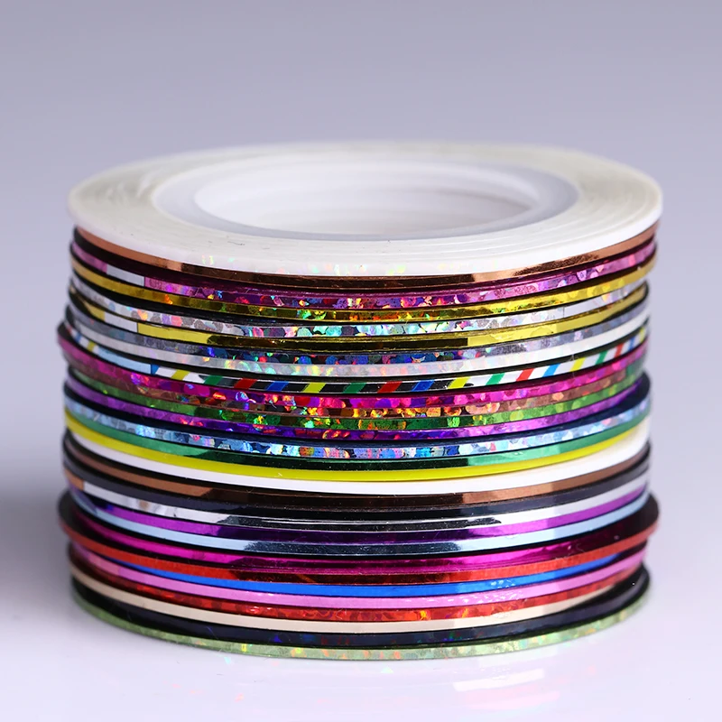 13/4 шт инструментов для ногтей полоски ленты набор линия блеск лазерных клей