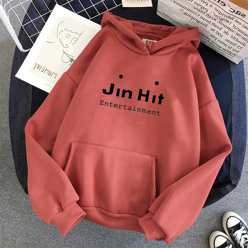 

JinHit Entertainment Winter Hoodie Ladies Harajuku Kawaii Letter Long Sleeve Pullover Loose Sweatshirt oversized hoodie women