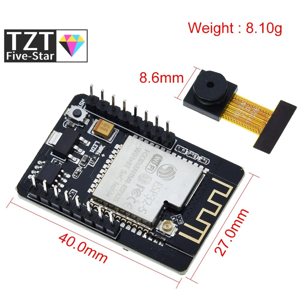 ESP32-CAM WiFi + Bluetooth Module Camera Development Board ESP32 with OV2640 2MP For Arduino | Электронные компоненты и