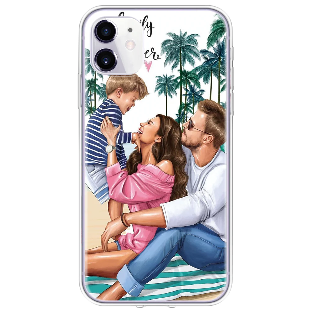 0cyijiar Merry Christmas Черный Коричневый чехол для девочки супер мама для TPU iPhone 11 Pro Max XR XS X XS Max 6 5se 7 8 Plus чехол новогодний чехол - Цвет: 0cyijiar