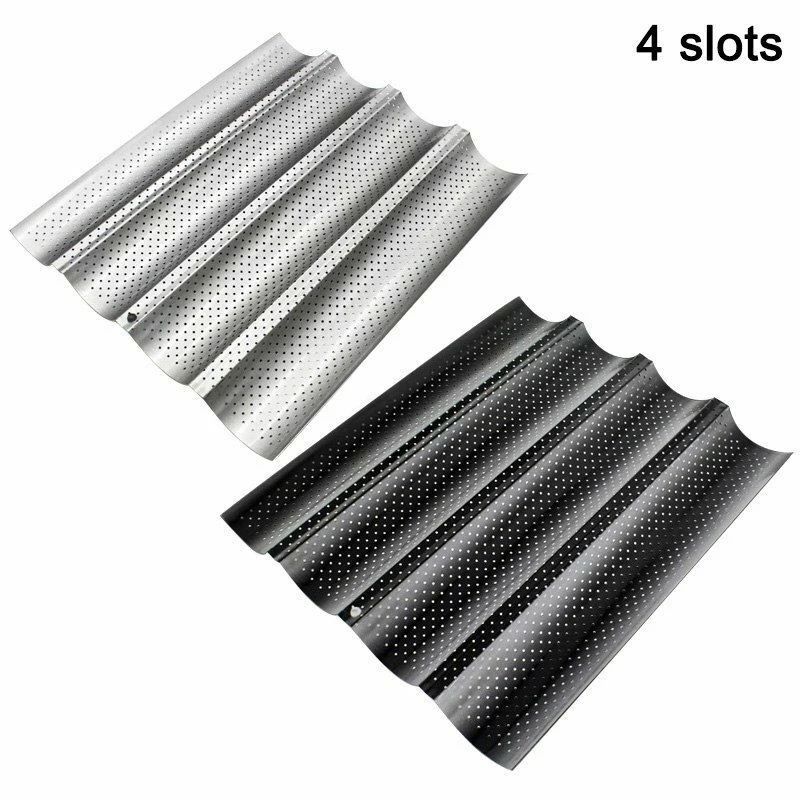 

Hot Carbon Steel 2/3/4 Groove Wave French Bread Baking Tray For Baguette Bake Mold Pan DIY Bread Mold Baking And Pastry Tool