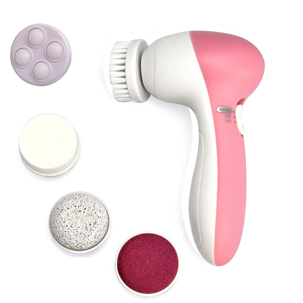 

5 In 1 Skin Care Tool Cleansing Spin Brush Set Deep Cleansing Beauty Care Massage Multifunction Facial Cleansing Brush Set