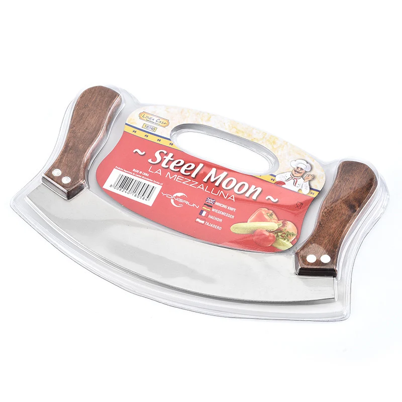 Практичный Нож из нержавеющей стали с двойной деревянной ручкой для резки овощей