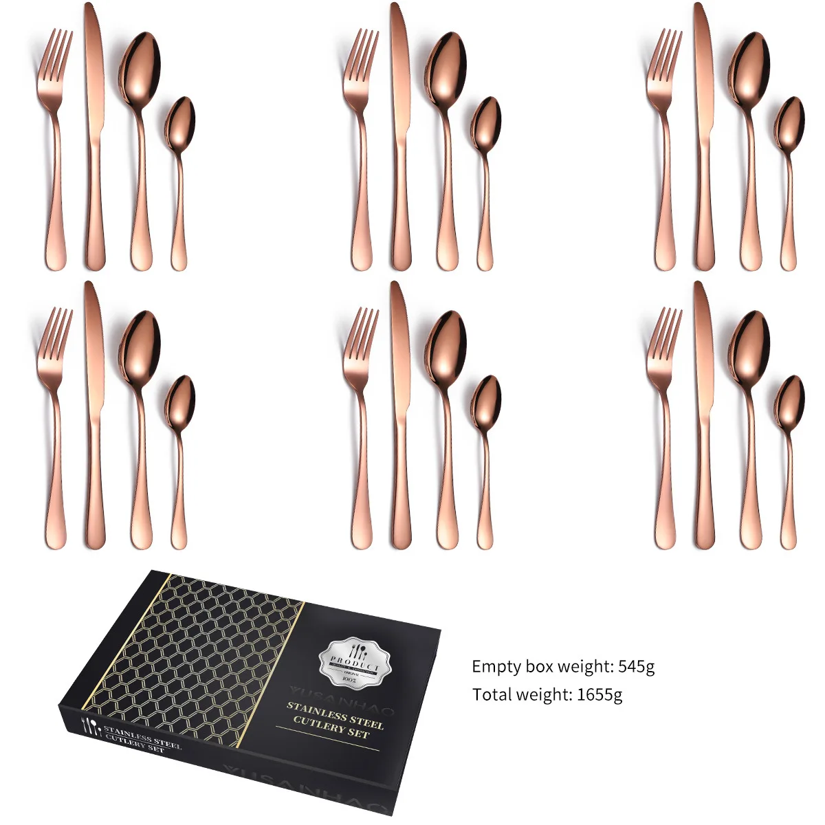 24pcs KuBac Hommi Gold Plated Stainless Steel Dinnerware Set Silverware Cutlery Service For 6 Drop Shipping | Дом и сад