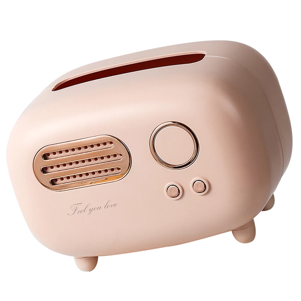 

Tissue Box Retro Radio Model Tissue Storage Container Decoration Paper Towel Organizer for Home Office Ornament Craft