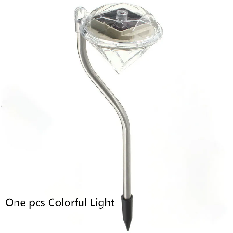 1pcs Colorful 4 шт. наружный светодиодный светильник солнечный светильник светодиодный садовый светильник s Красочные дорожки украшение бриллианты лужайка лампа путь солнечный светильник s - Испускаемый цвет: 1pcs Colorful