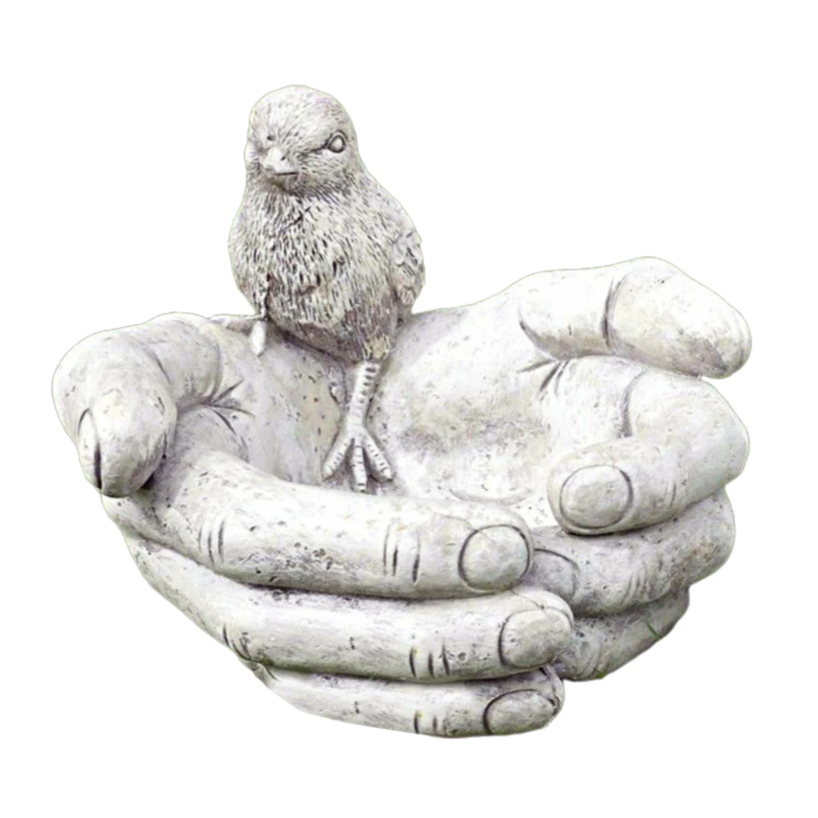

Hands Shape Bird Feeder Bird Garden Statues Wild Water Tree Decor Ornaments
