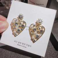 red love earrings new korean temperament hypoallergenic tiny ear studs fashion simple heart exquisite high quality earrings