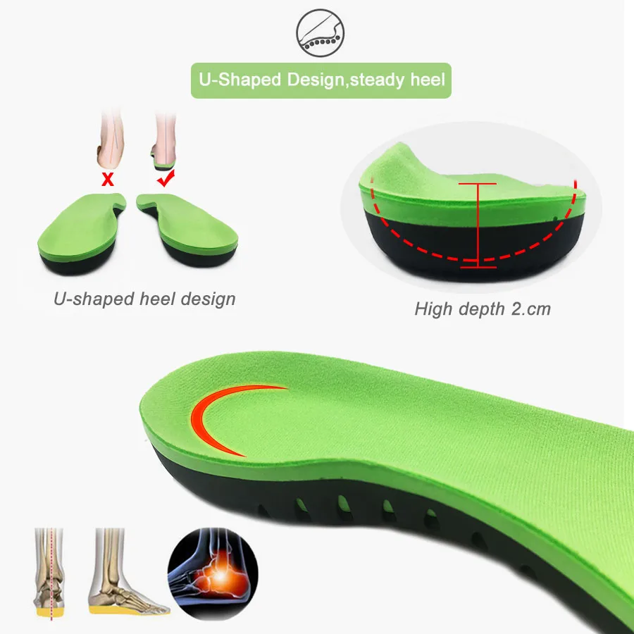 High Quality EVA Orthotic Insole For Flat Feet Arch Support Orthopedic Shoes Sole Insoles For Men Women Heel Pain Shoe Pads