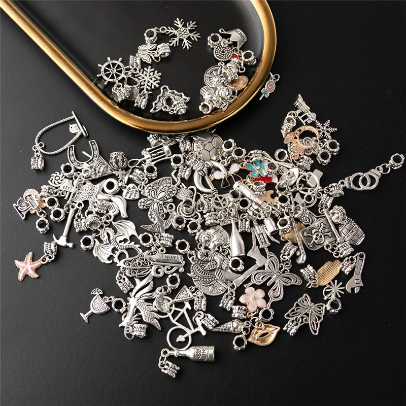 

85pcs/lot Mixed Style Butterfly Star Moon Charms DIY Bracelet Necklace For Jewelry Making Accessories