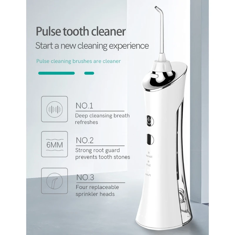 

Water Pick Teeth Cleaner Flosser, Cordless Water Flosser for Gingivitis Food Debris Oral Braces & Bridges Care, Pulsation 3 U1JE