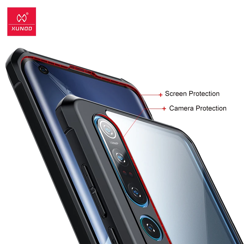 Чехол Xundd для Xiaomi Mi Note 10 Lite Pro противоударный чехол прозрачный с подушками