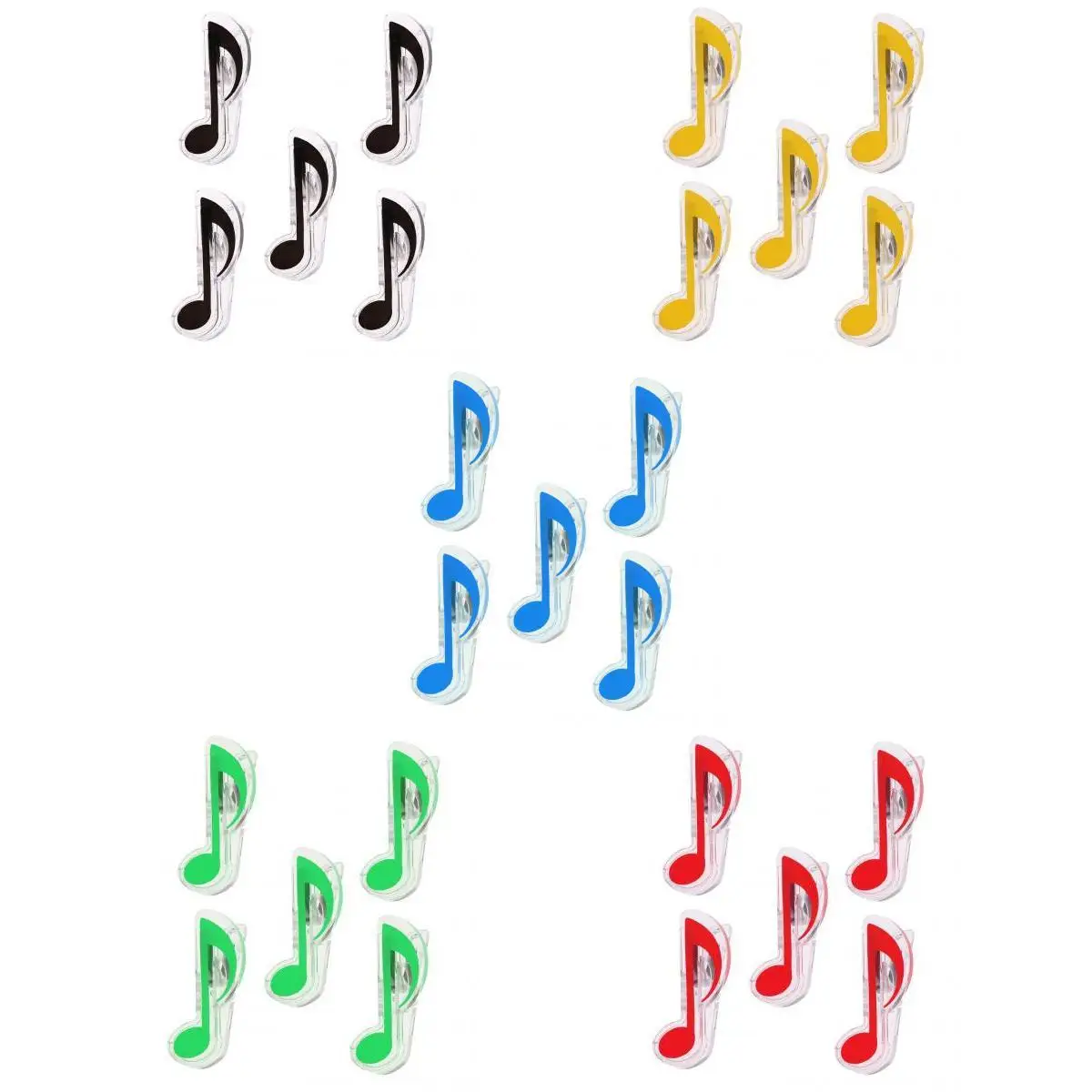 

5 Kits Plastic Music Clips Musical Note Piano Guitar Book Page Paper Clips