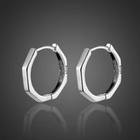 fashion jewelry smooth hexagon hoop earrings for women gold silver color larg loop geometric hollow statement earring gifts new
