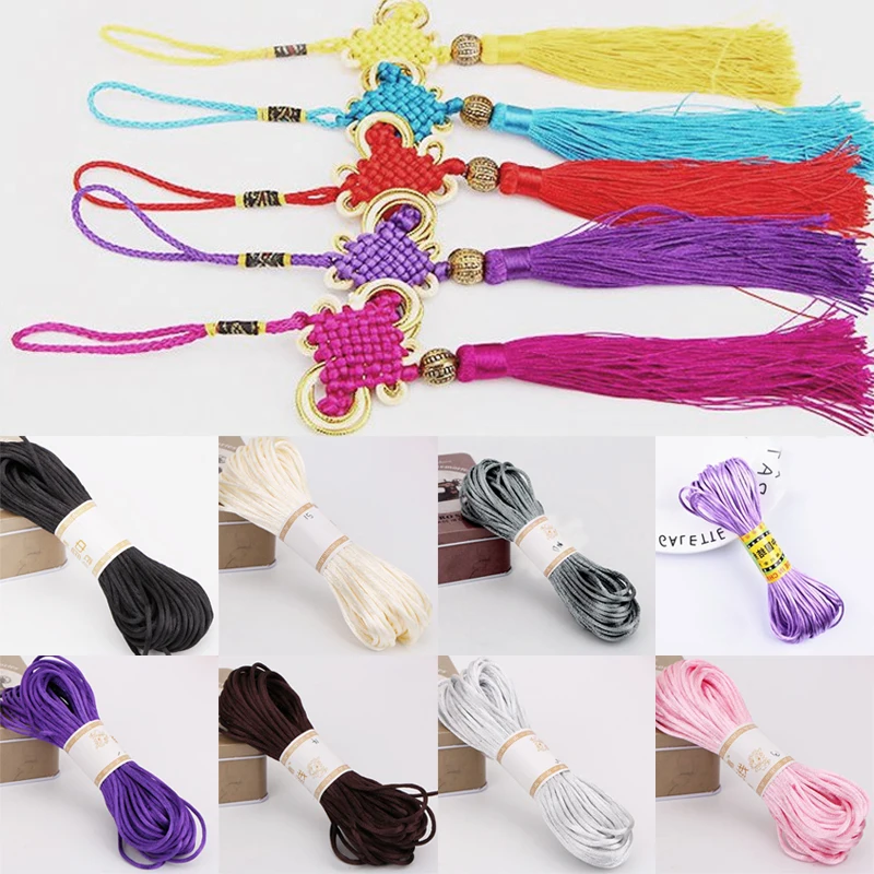 

18m Chinese Knot String Rope Beading Cord Tassels Braided Thread Macrame Cord DIY Jewerly Bracelet 22 Colors
