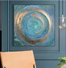 Скандинавская абстрактная живопись маслом синего цвета на холсте, скандинавские настенные картины для гостиной, настенные художественные плакаты, принты, Декор