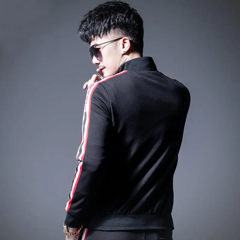 

Spring and Autumn Jacket Jacket Men's Fashion Handsome Loose Sports Leisure Ringcollar Baseball Suit Men's Jacket