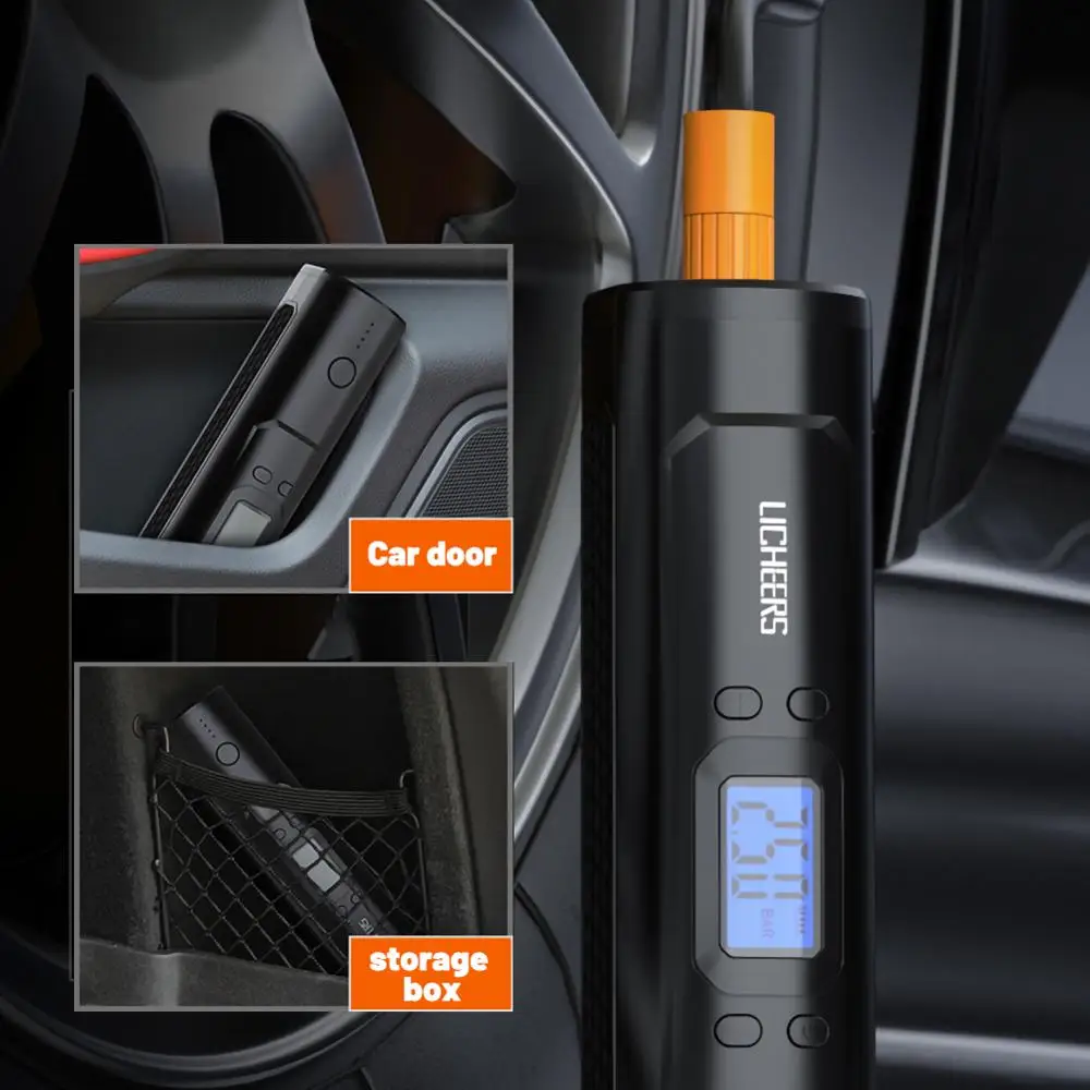 Precio Compresor De Aire Portátil Para Coche, Inflador De Neumáticos Con Luz LED Digital, Accesorios Eléctricos Para Motocicleta, 12V, 150 PSI, 6000mAh, 25 / Min