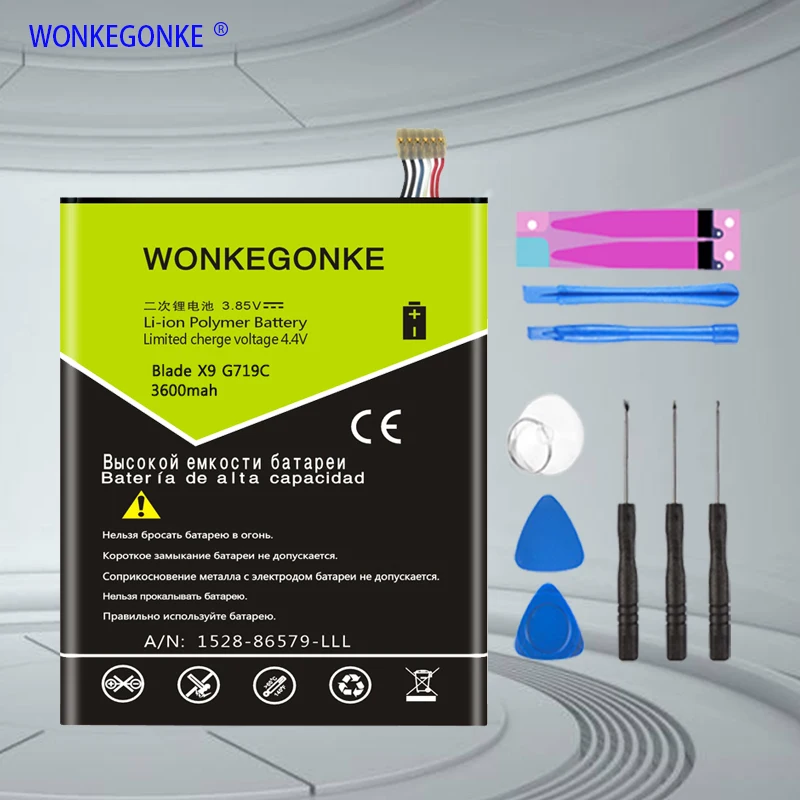 Аккумулятор WONKEGONKE 3600 мАч Li3830T43P6h856337 для ZTE Blade X9 A711 V580 S6 Lux Q7/ C G719C V5 Pro N939ST N939SC N939SD