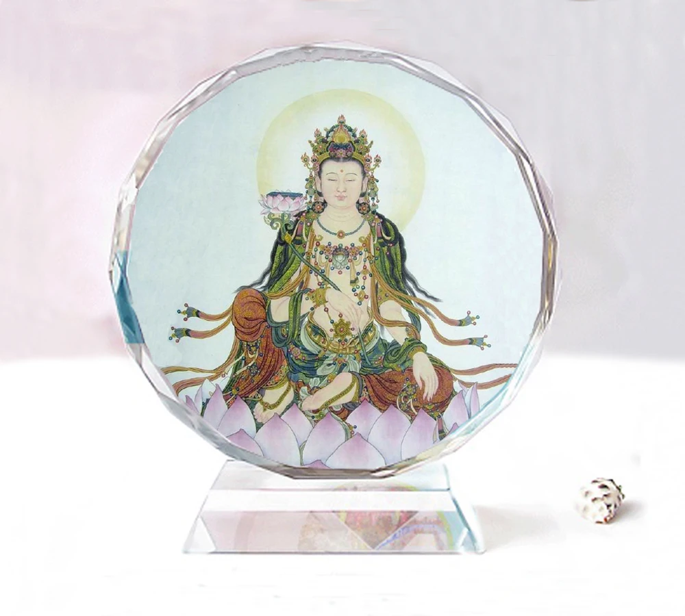 

Mahasthamaprapta bodhisattva стиль 1, изысканные двухсторонние хрустальные украшения Будды, подарок на день рождения, сувенир
