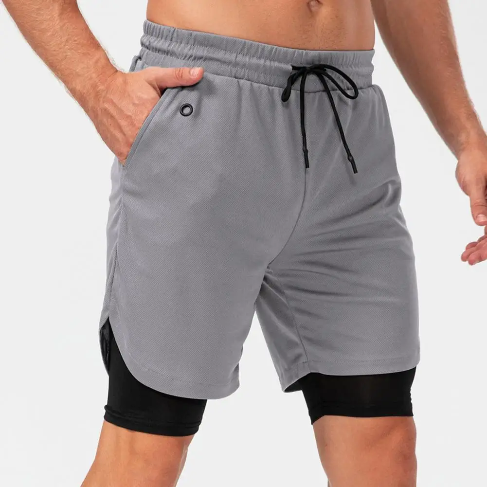 

Sport Shorts Stretchy Double Layers Quick Drying Running Shorts for Mens Gym Men Shorts Sport gyms Short Pants men