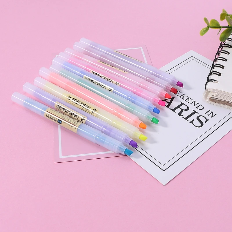 10 шт./компл. флуоресцентная ручка маркер с мягкой пастелью кавайная мягкая