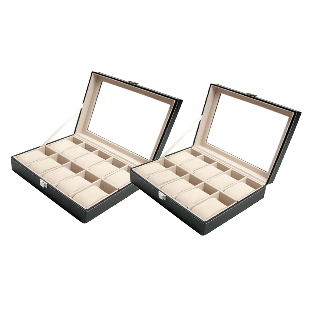 

2 шт., кожаная коробка для часов, 10 ячеек