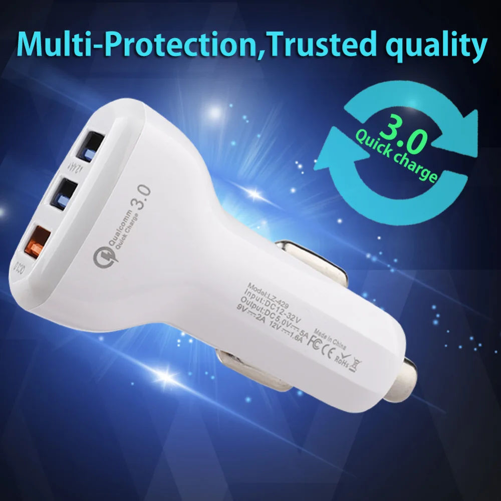 Автомобильное зарядное устройство USB быстрая зарядка автомобиля 3 0 для iPhone