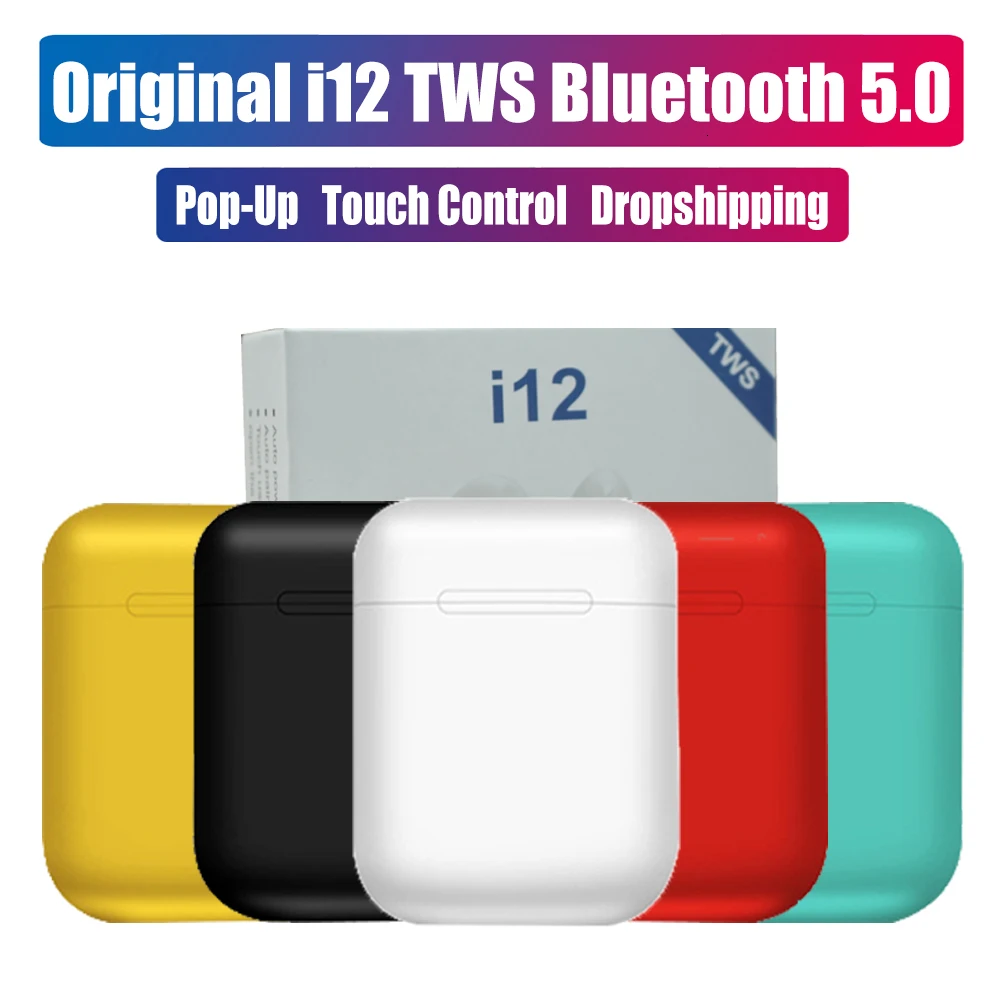 Мини Оригинал i12 tws Bluetooth наушники беспроводные сенсорное управление гарнитуры