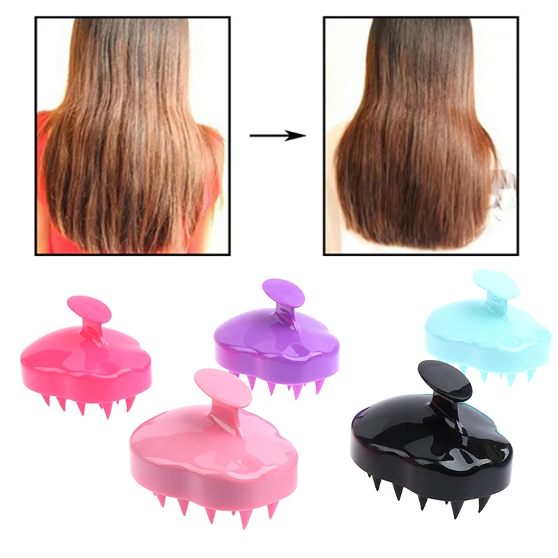 

Silicone Scalp Shampoo Massage Brush Shower Bath Comb Hairbrush Soft Styling Tool Handheld Spa Massage Hair Comb