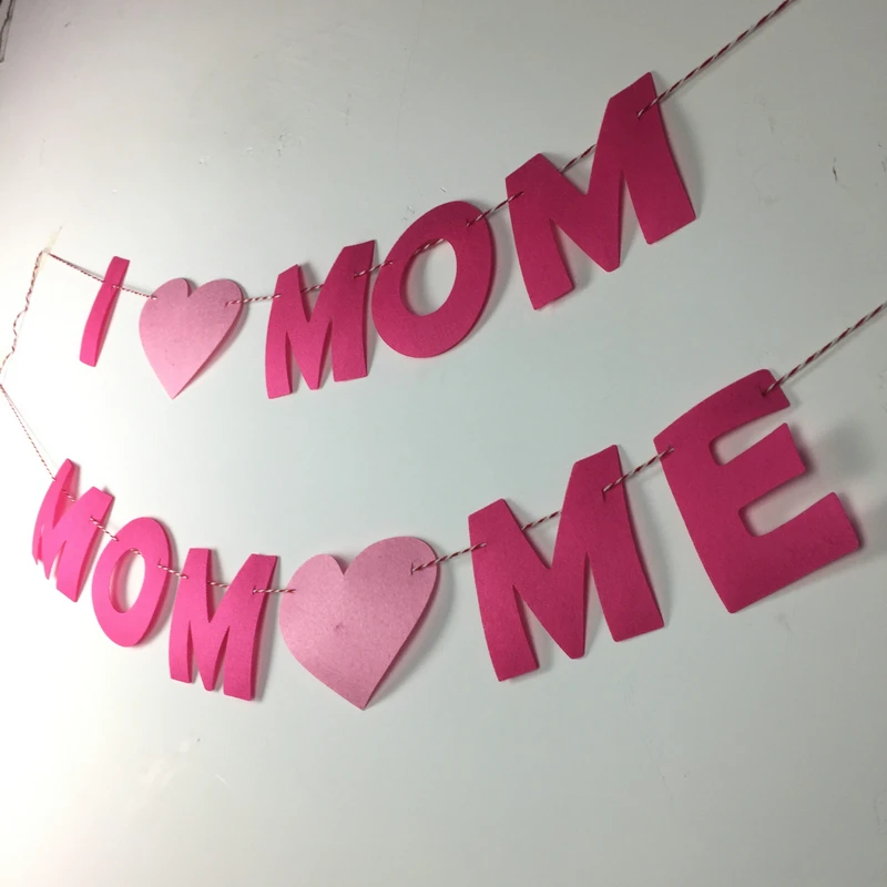 Украшение для вечерние на День Матери с надписью I Love Mom|Флажки вымпелы и конфетти|