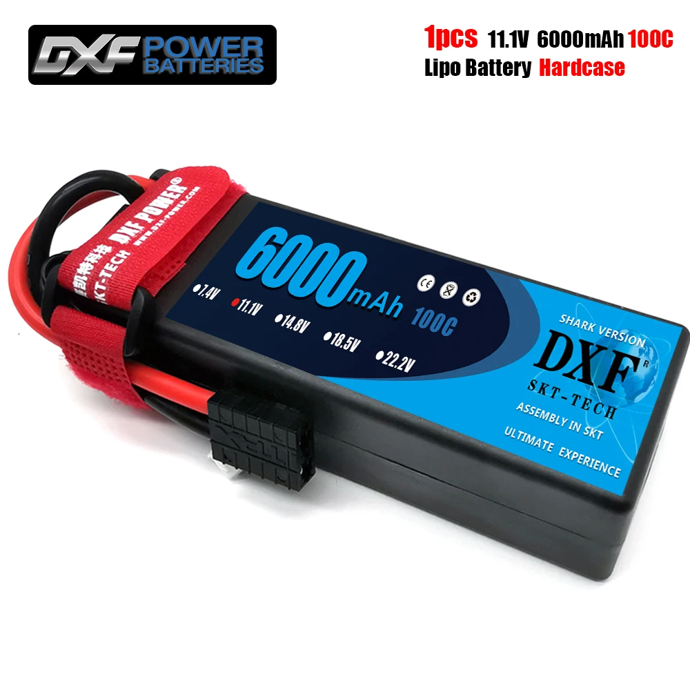 Жесткий чехол DXF 3S 11 1 V 6000mah 100C MAX 200C Lipo Battery Hard 1/10 1/8 Scale для TRXXX Slash 4x4 RC Car | Игрушки и