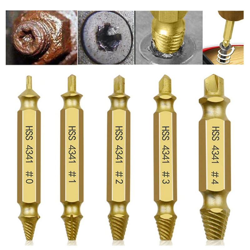 

6pcs Damaged Screw Extractor Drill Bit Extractor Drill Set Broken Speed Out Bolt Extractor Bolt Stud Remover Tool