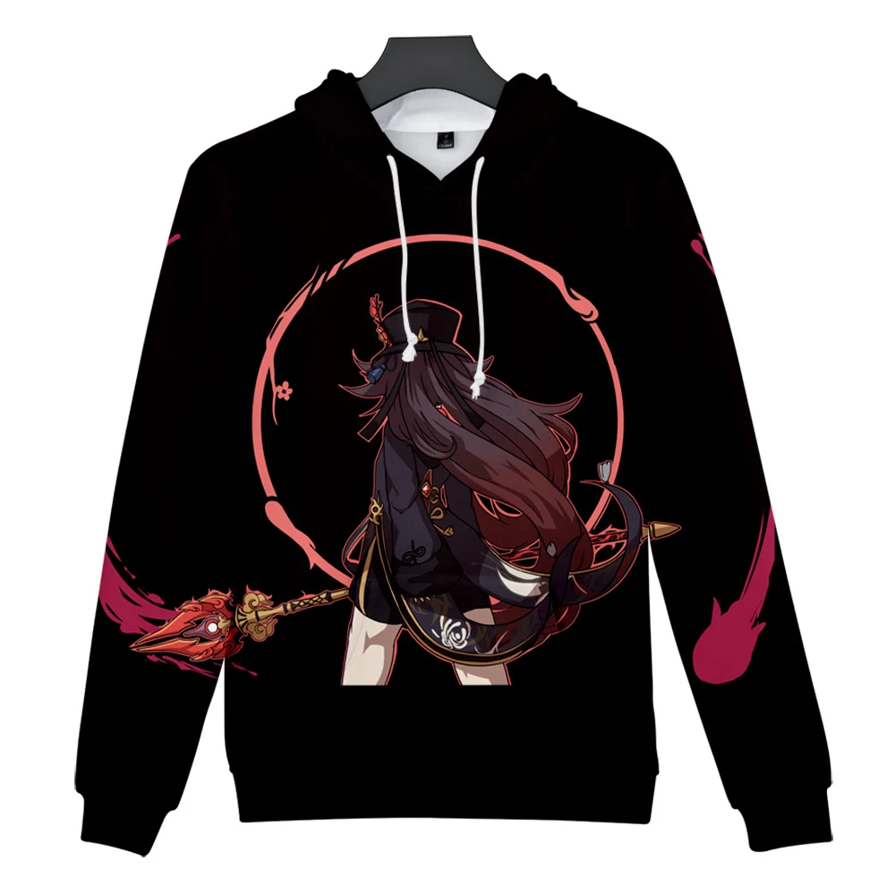 Милые осенне-зимние Модные свитшоты для девочек и мальчиков толстовки Genshin Impact Hu