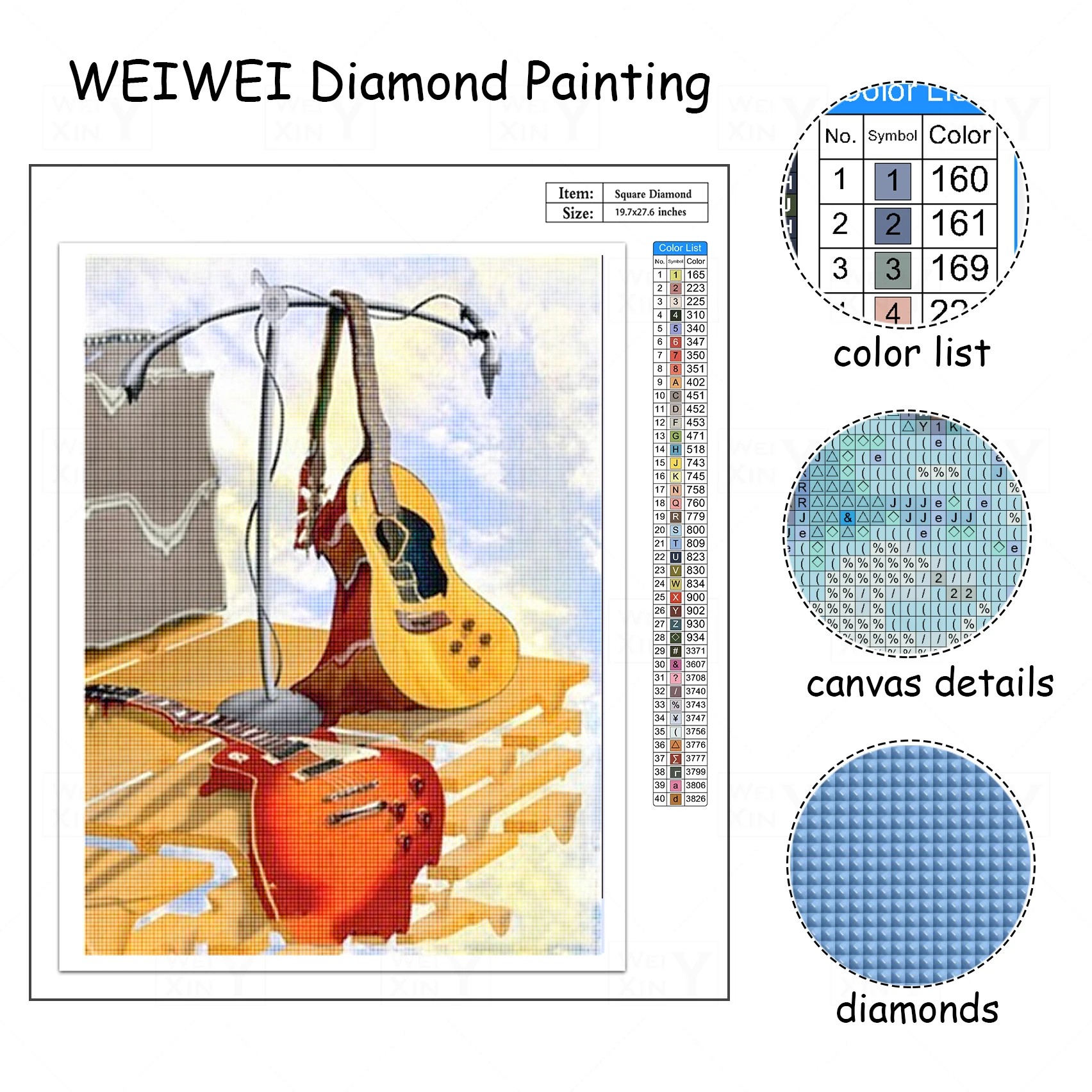 WEIWEI 5D Diy алмазная живопись винтажная скрипка Полный Набор для вышивки крестиком