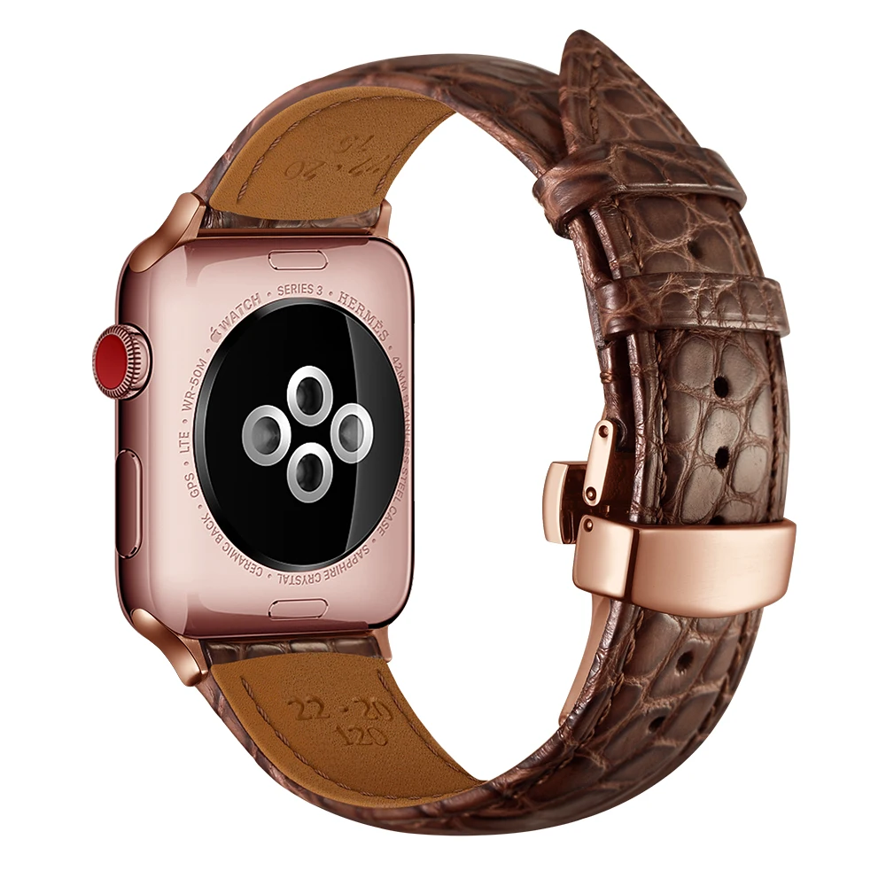 Крокодиловая кожа Ремешки для наручных часов Apple Watch, ремешок 42 мм, 38 мм, версия 4 44 мм для девочек; мини-юбка для браслет для iwatch для наручных часов Apple Watch Series 5 4 3 2 1 ремешок